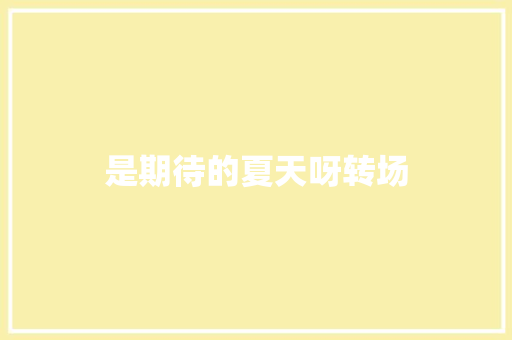 是期待的夏天呀转场