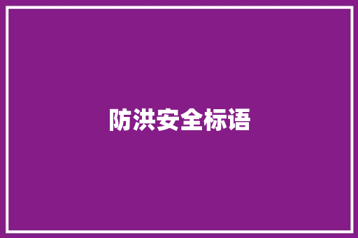 防洪安全标语