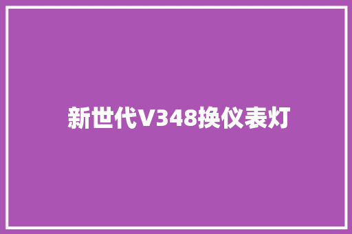  新世代V348换仪表灯