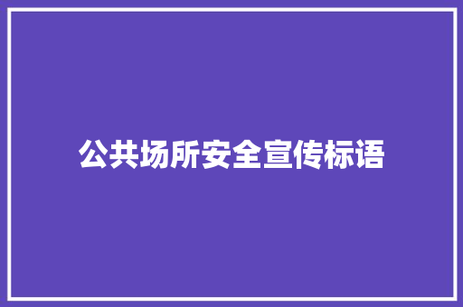公共场所安全宣传标语