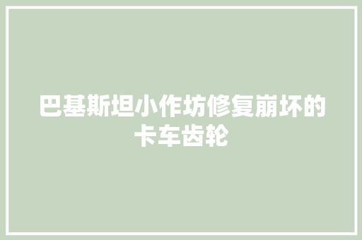 巴基斯坦小作坊修复崩坏的卡车齿轮