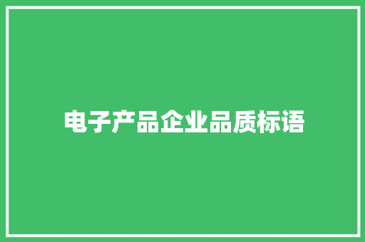 电子产品企业品质标语