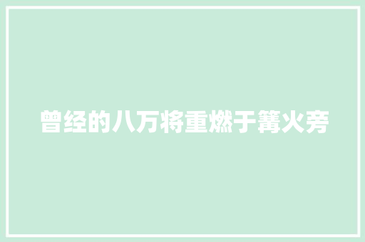 曾经的八万将重燃于篝火旁