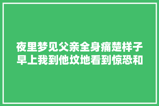 夜里梦见父亲全身痛楚样子早上我到他坟地看到惊恐和担忧的一幕