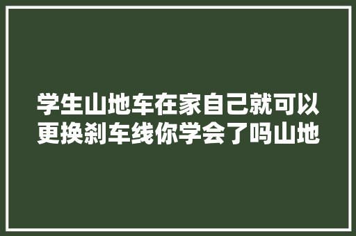 学生山地车在家自己就可以更换刹车线你学会了吗山地车