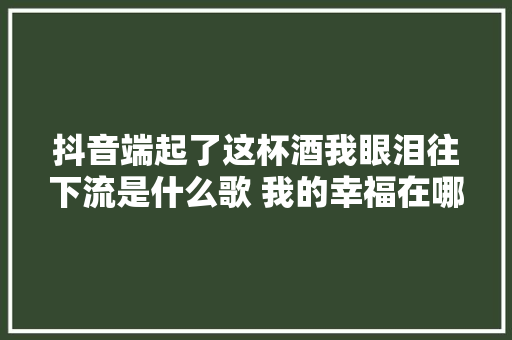 抖音端起了这杯酒我眼泪往下流是什么歌 我的幸福在哪哒尼歌词