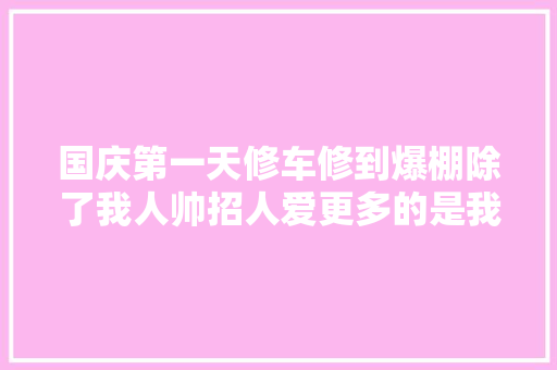 国庆第一天修车修到爆棚除了我人帅招人爱更多的是我修车负责