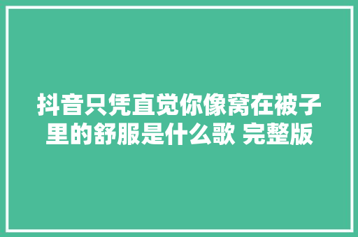 抖音只凭直觉你像窝在被子里的舒服是什么歌 完整版歌词