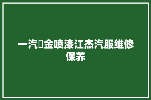 一汽鈑金喷漆江杰汽服维修保养