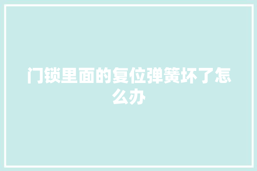 门锁里面的复位弹簧坏了怎么办 汽车知识