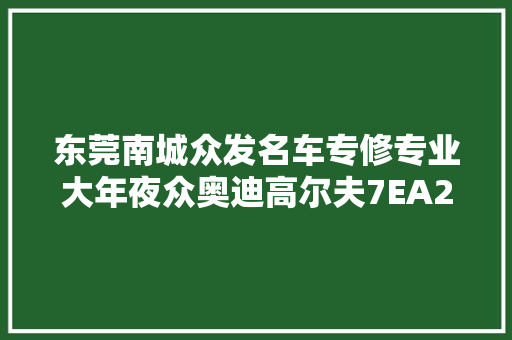 东莞南城众发名车专修专业大年夜众奥迪高尔夫7EA211正时皮带
