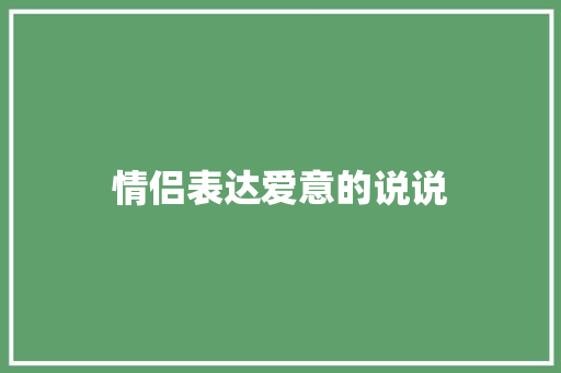 情侣表达爱意的说说