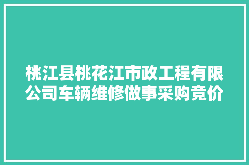 桃江县桃花江市政工程有限公司车辆维修做事采购竞价通知书记