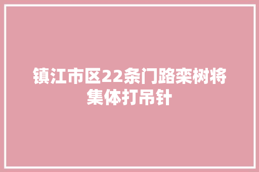 镇江市区22条门路栾树将集体打吊针