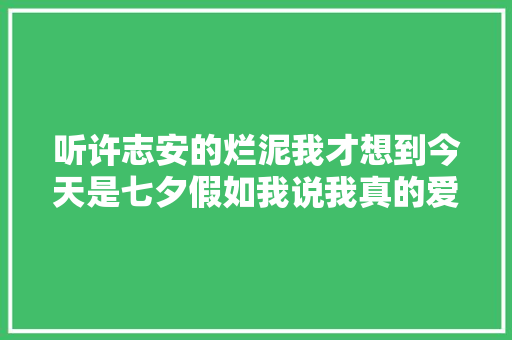 听许志安的烂泥我才想到今天是七夕假如我说我真的爱你