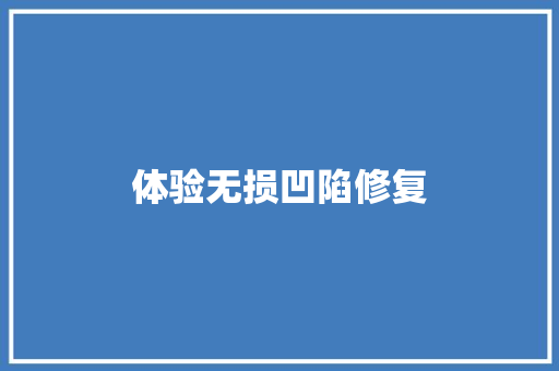 体验无损凹陷修复