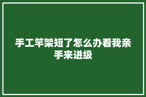 手工竿架短了怎么办看我亲手来进级