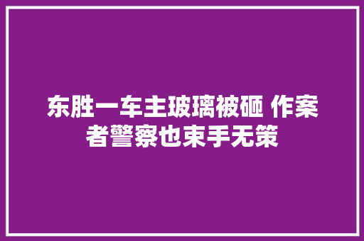 东胜一车主玻璃被砸 作案者警察也束手无策 汽车知识
