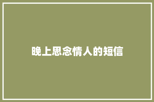 晚上思念情人的短信