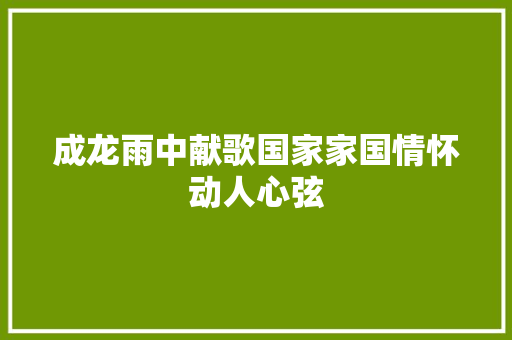 成龙雨中献歌国家家国情怀动人心弦