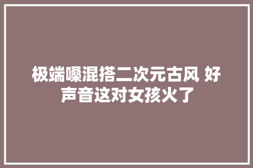 极端嗓混搭二次元古风 好声音这对女孩火了