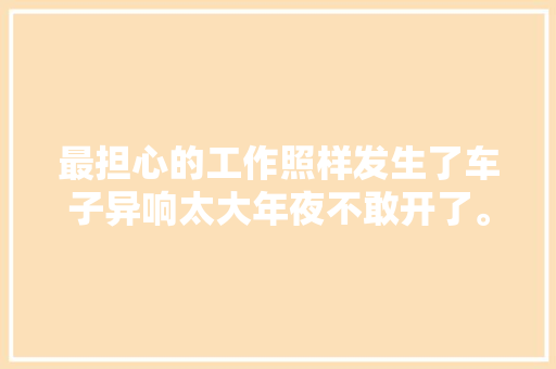 最担心的工作照样发生了车子异响太大年夜不敢开了。