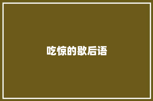 吃惊的歇后语 知识百科