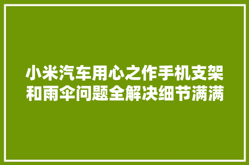 小米汽车用心之作手机支架和雨伞问题全解决细节满满