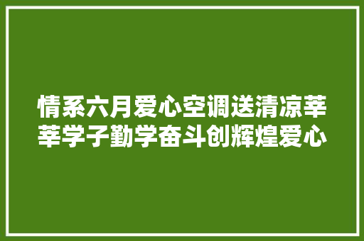 情系六月爱心空调送清凉莘莘学子勤学奋斗创辉煌爱心企业向中闫小学捐赠爱心空调