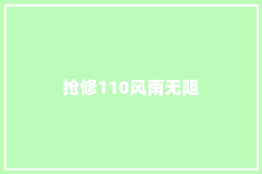 抢修110风雨无阻