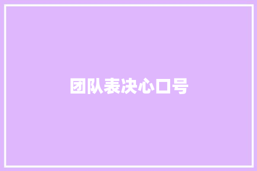 团队表决心口号