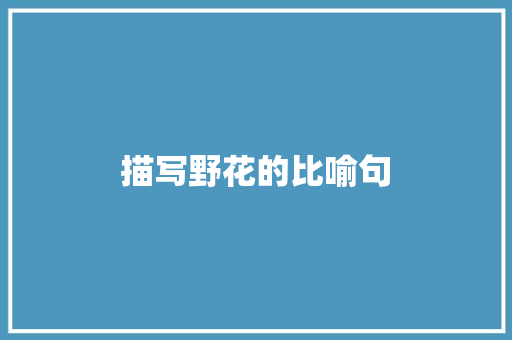 描写野花的比喻句