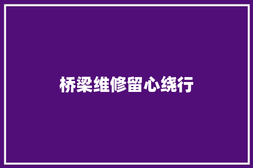 桥梁维修留心绕行