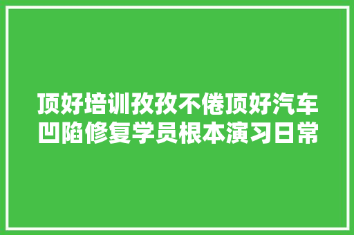 顶好培训孜孜不倦顶好汽车凹陷修复学员根本演习日常
