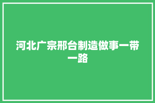河北广宗邢台制造做事一带一路