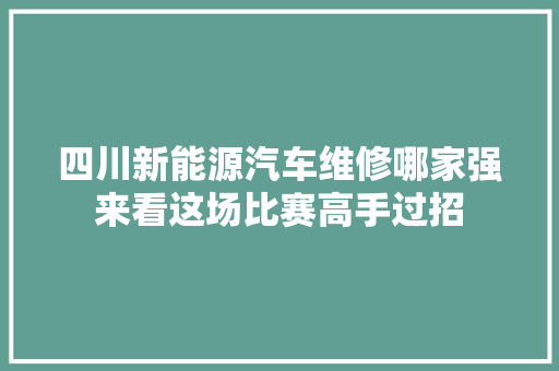 四川新能源汽车维修哪家强来看这场比赛高手过招