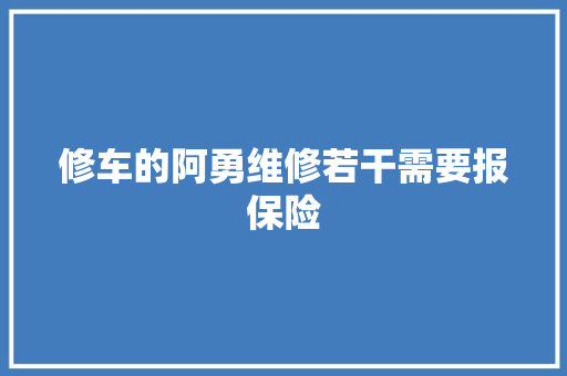 修车的阿勇维修若干需要报保险