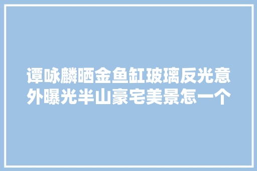 谭咏麟晒金鱼缸玻璃反光意外曝光半山豪宅美景怎一个壕字了得