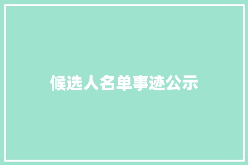 候选人名单事迹公示