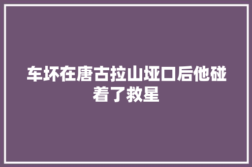 车坏在唐古拉山垭口后他碰着了救星