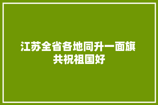 江苏全省各地同升一面旗 共祝祖国好