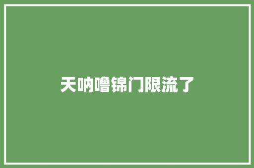 天呐噜锦门限流了