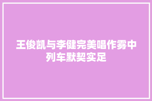 王俊凯与李健完美唱作雾中列车默契实足