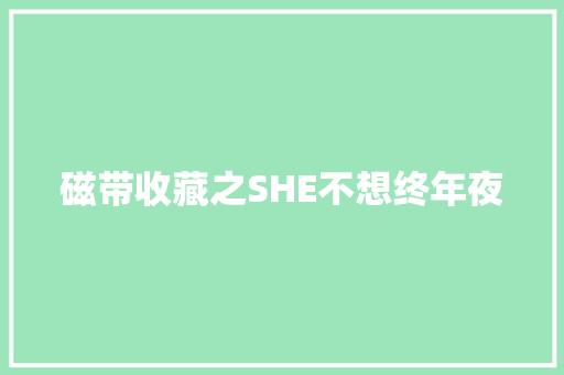 磁带收藏之SHE不想终年夜