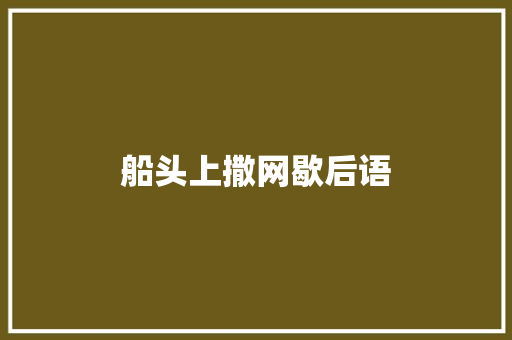 船头上撒网歇后语