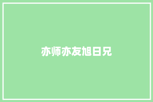 亦师亦友旭日兄