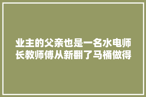 业主的父亲也是一名水电师长教师傅从新翻了马桶做得这么好还