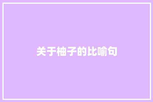 关于柚子的比喻句 知识百科