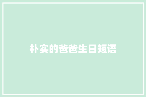 朴实的爸爸生日短语