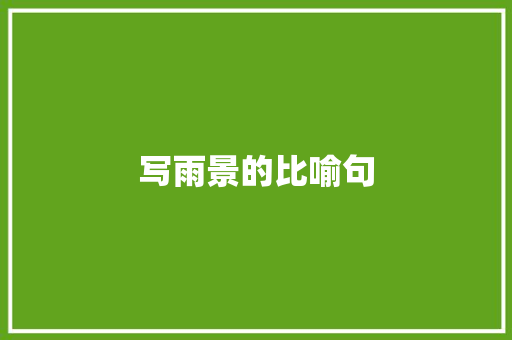 写雨景的比喻句